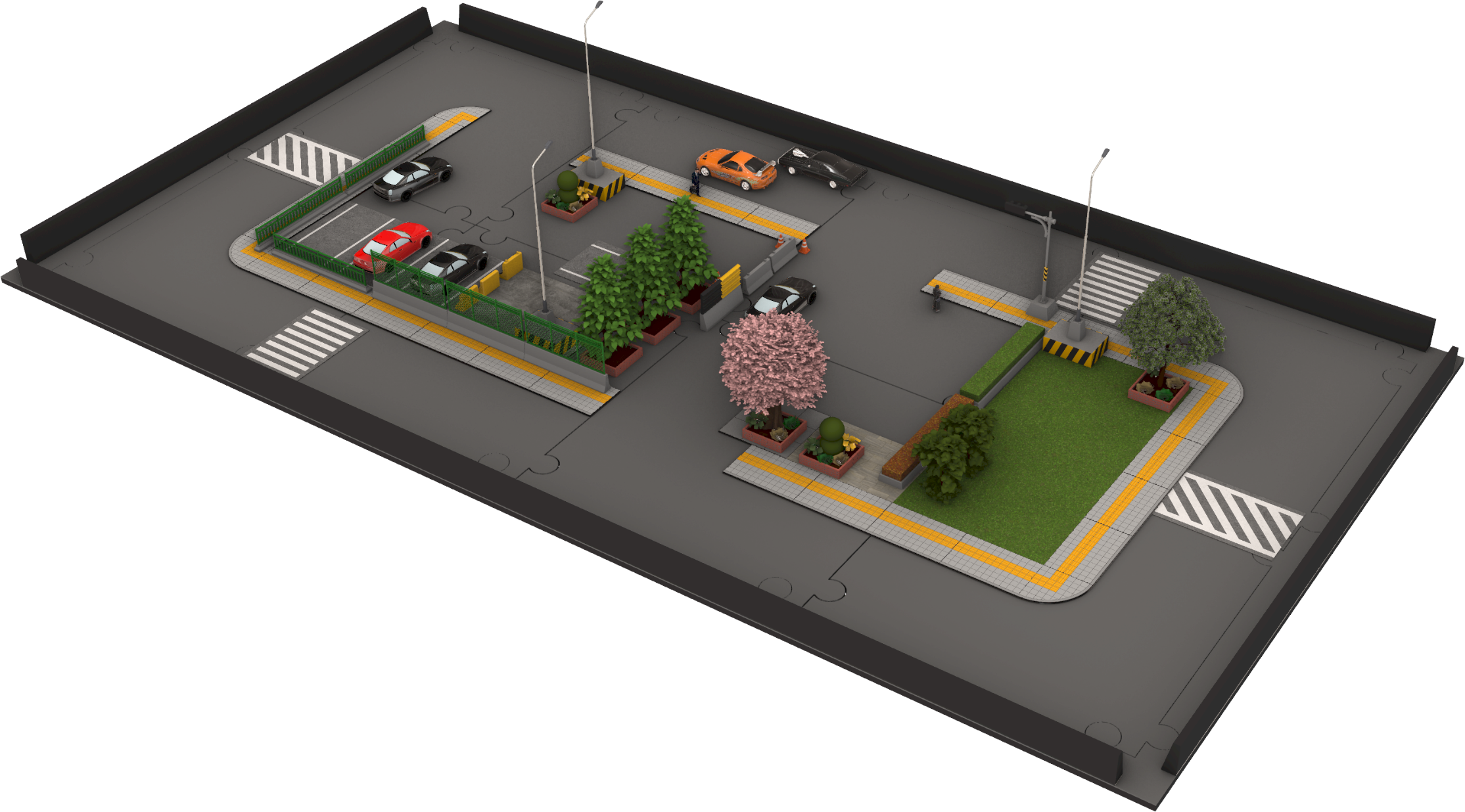 GreenLight 1:64 微縮場景套件，多組建築與街景模組