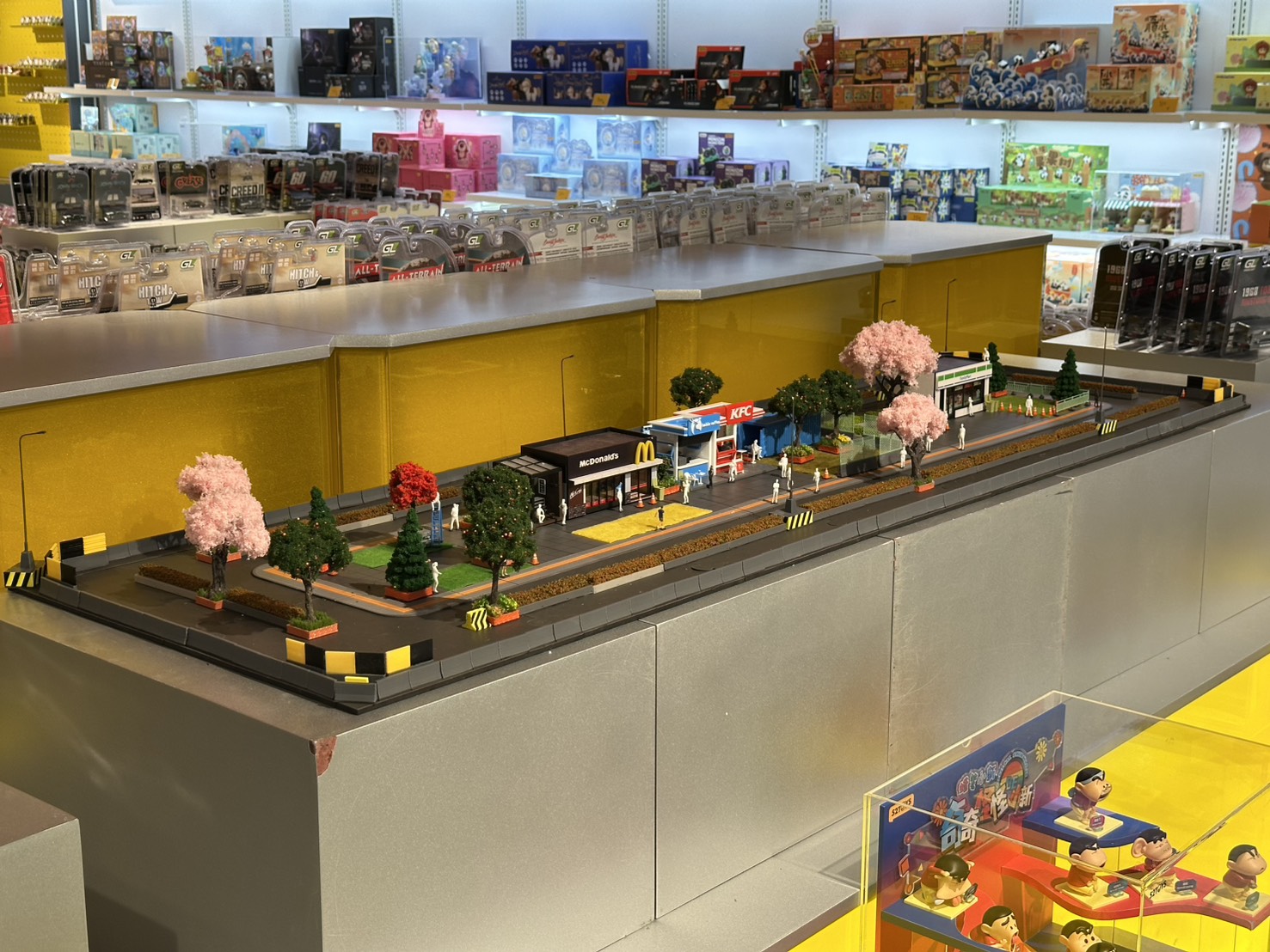 模型場景商品與微縮街景的實際陳列